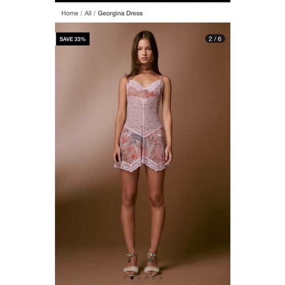 I.AM.GIA Rare Georgina Slip Lace Dress Sabrina Carpenter Lottie Moss Coachella - Picture 3 of 8